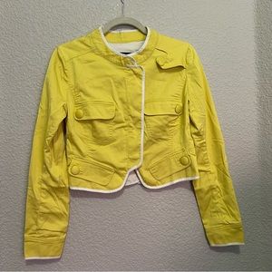 BCBGMaxazria Y2K Yellow Cropped Button Jacket Small